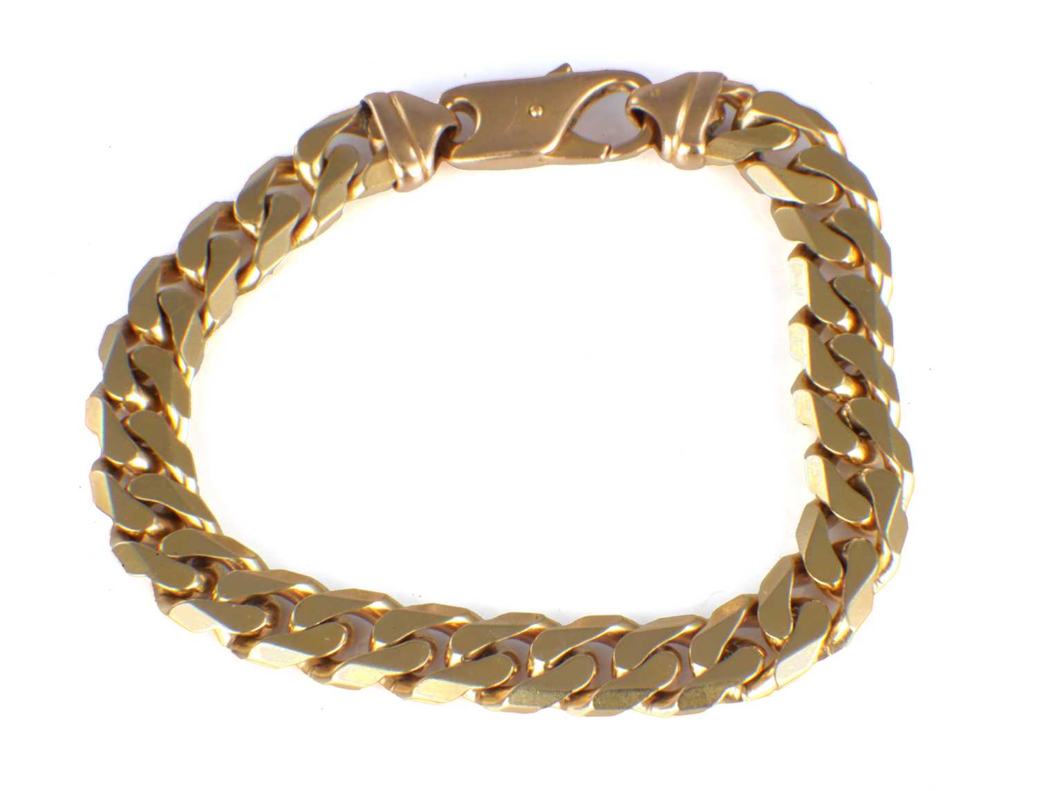 Lot 162 - A 9CT YELLOW GOLD CURB CHAIN BRACELET