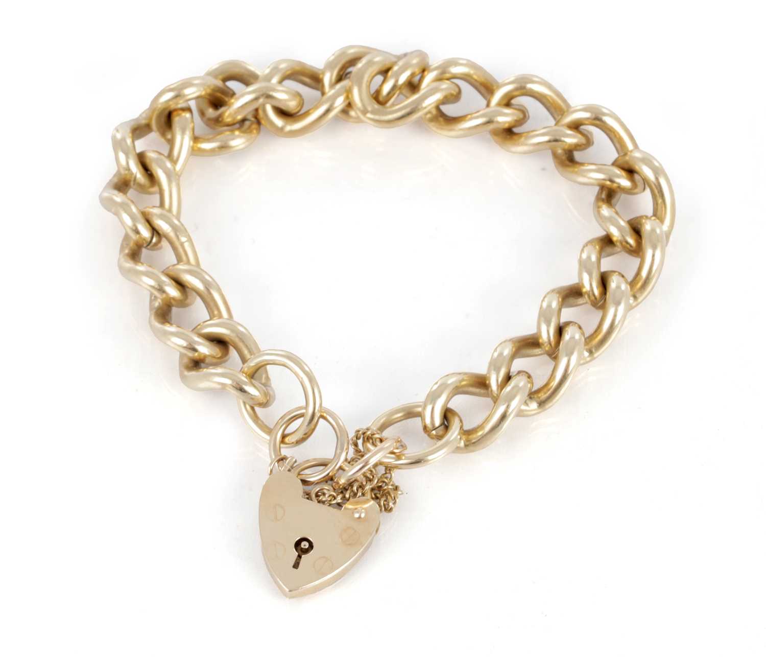 Lot 163 - A 9CT YELLOW GOLD CURB CHAIN BRACELET