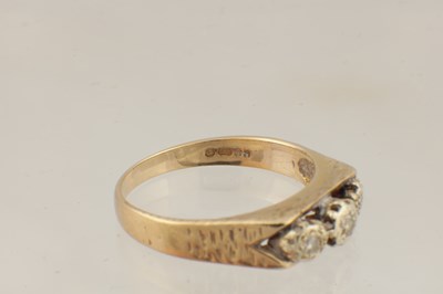 Lot 220 - A COLLECTION OF THREE LADIES GOLD AND DIAMOND RINGS