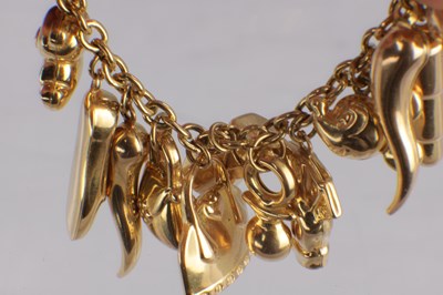 Lot 171 - A 9CT YELLOW GOLD CHARM BRACELET