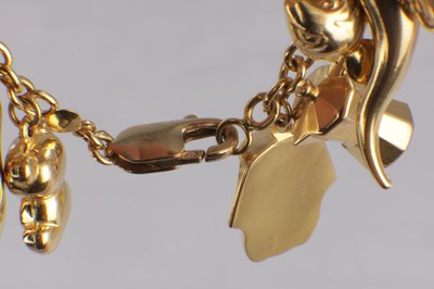 Lot 171 - A 9CT YELLOW GOLD CHARM BRACELET