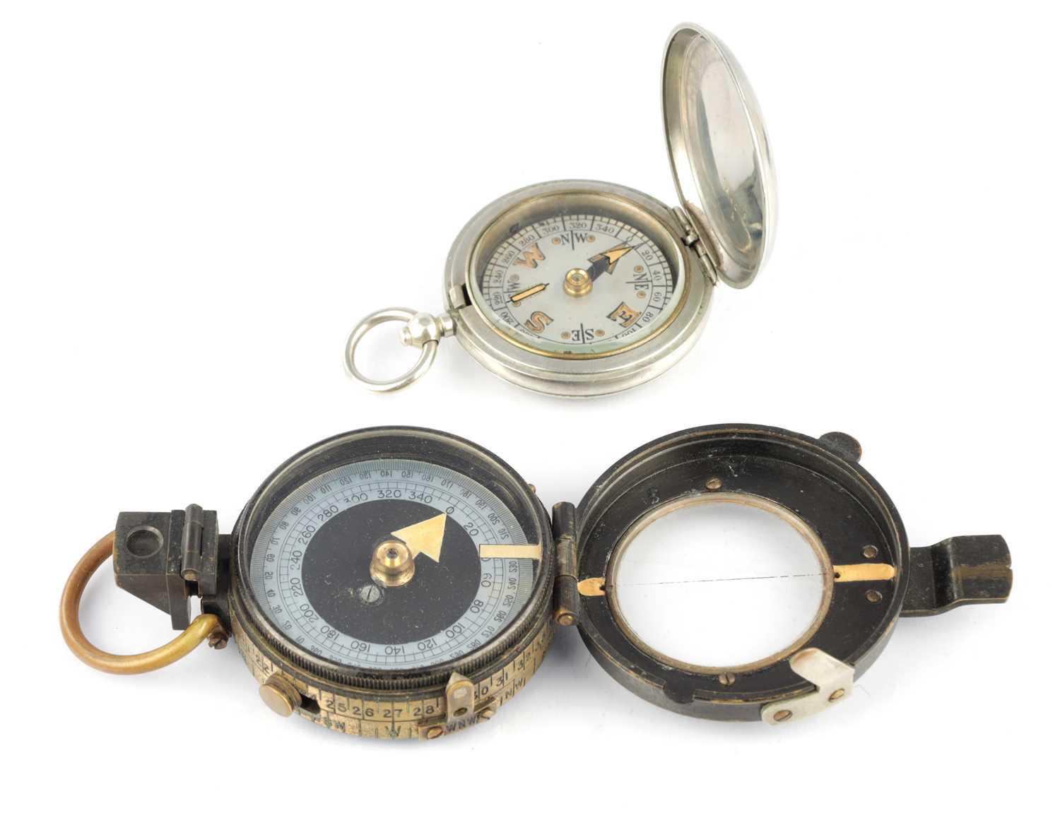 Lot 1003 - TWO WW1 MILITARY POCKET COMPASSES