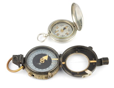 Lot 1003 - TWO WW1 MILITARY POCKET COMPASSES
