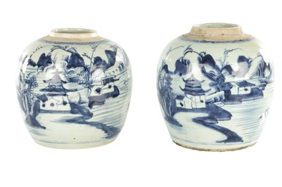 Lot 331 - A PAIR OF 19TH CENTURY CHINESE BLUE AND WHITE GINGER JARS