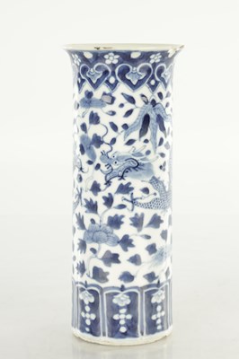 Lot 479 - A CHINESE KANGXI BLUE AND WHITE DRAGON VASE