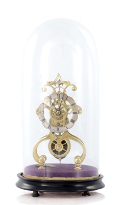 Lot 1411 - T & J OLLIVANT MANCHESTER. A 19TH CENTURY ENGLISH SINGLE FUSEE SKELETON CLOCK