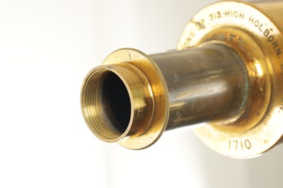 Lot 1007 - W. WATSON & SONS. LONDON. A CASED 19TH CENTURY 3” LACQUERED BRASS TELESCOPE