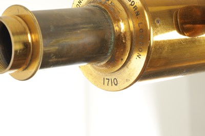 Lot 1007 - W. WATSON & SONS. LONDON. A CASED 19TH CENTURY 3” LACQUERED BRASS TELESCOPE