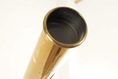 Lot 1007 - W. WATSON & SONS. LONDON. A CASED 19TH CENTURY 3” LACQUERED BRASS TELESCOPE