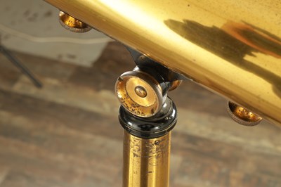Lot 1007 - W. WATSON & SONS. LONDON. A CASED 19TH CENTURY 3” LACQUERED BRASS TELESCOPE