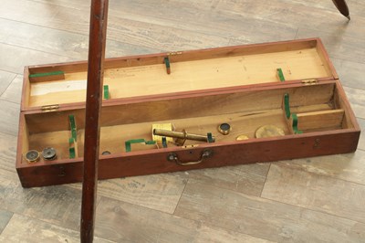 Lot 1007 - W. WATSON & SONS. LONDON. A CASED 19TH CENTURY 3” LACQUERED BRASS TELESCOPE