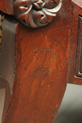 Lot 1707 - A FINE WILLIAM IV MAHOGNAY AND LEATHER BUTTON UPHOLSTERED IMPROVED RECUMBENT READING CHAIR BY R. DAWS, G.R. PATENT