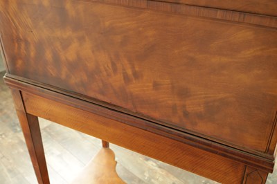 Lot 1735 - A 19TH CENTURY PAINTED SATINWOOD AND HAREWOOD BONHEUR DU JOUR