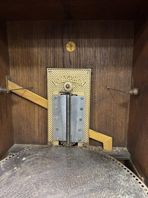 Lot 1024 - A LATE 19TH CENTURY “PENNY IN THE SLOT” UPRIGHT POLYPHON