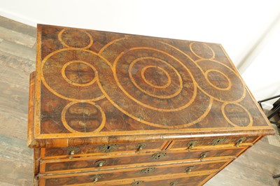 Lot 1710 - A WILLIAM AND MARY LABURUM OYSTER VENNERED CHEST OF DRAWERS