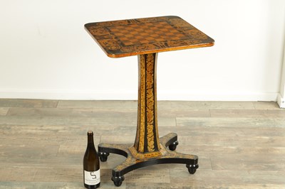 Lot 1648 - A REGENCY PENWORK GAMES TABLE