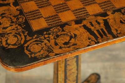 Lot 1648 - A REGENCY PENWORK GAMES TABLE