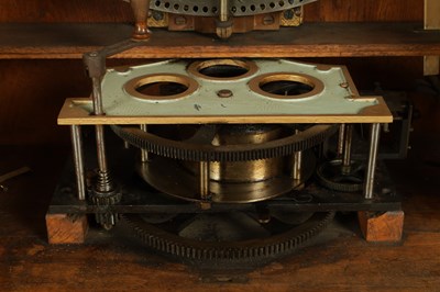 Lot 1035 - A RARE AND LARGE LATE 19TH CENTURY OAK CASED KOMET PENNY IN THE SLOT FLOOR STANDING POLYPHON TYPE MUSIC BOX