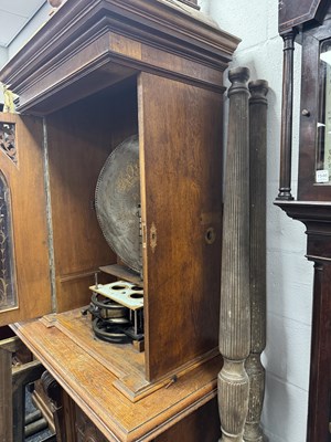 Lot 1035 - A RARE AND LARGE LATE 19TH CENTURY OAK CASED KOMET PENNY IN THE SLOT FLOOR STANDING POLYPHON TYPE MUSIC BOX