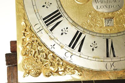Lot 1552 - W. ANDREWS, LONDON. A LATE 17TH CENTURY PANELLED MARQUETRY AND WALNUT LONGCASE CLOCK