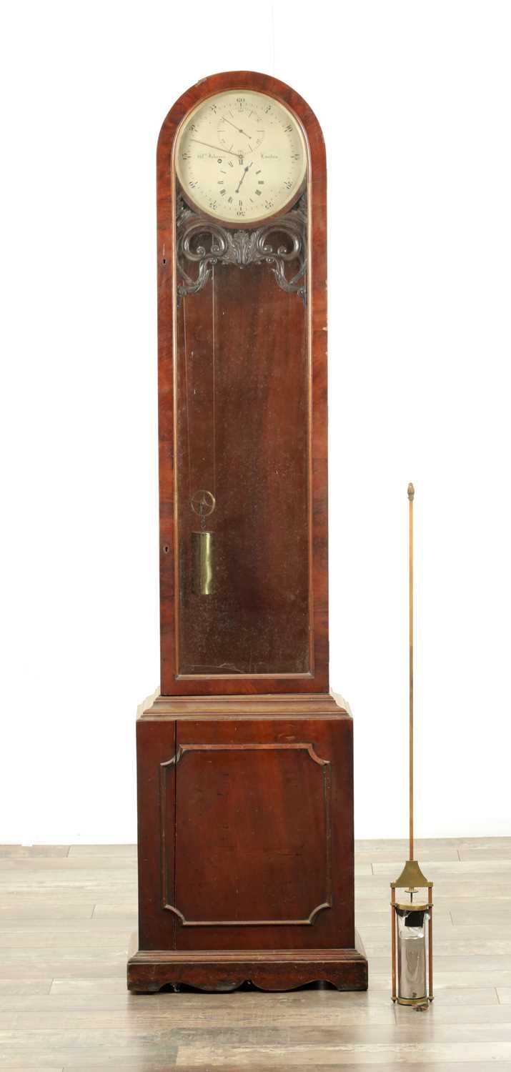 Lot 1417 - WILLIAM JOHNSON, LONDON. A 19TH CENTURY MAHOGANY LONGCASE REGULATOR CLOCK