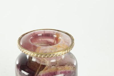 Lot 894 - A REGENCY STYLE PURPLE BANDED FLUORITE URN