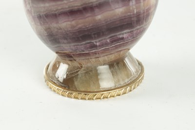 Lot 894 - A REGENCY STYLE PURPLE BANDED FLUORITE URN
