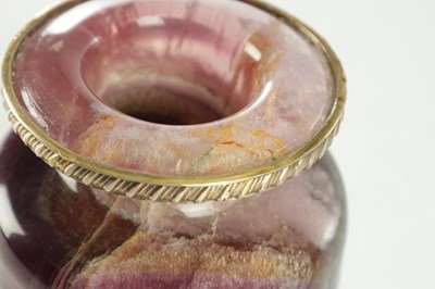 Lot 894 - A REGENCY STYLE PURPLE BANDED FLUORITE URN