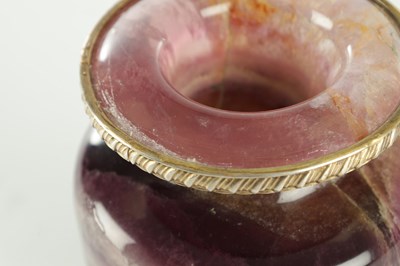 Lot 894 - A REGENCY STYLE PURPLE BANDED FLUORITE URN