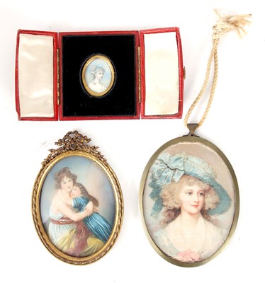 Lot 248 - A COLLECTION OF THREE MINIATURE PORTRAITS one...