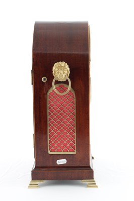 Lot 1491 - A REGENCY FIGURED MAHOGANY DOUBLE FUSEE BRACKET CLOCK