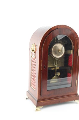 Lot 1491 - A REGENCY FIGURED MAHOGANY DOUBLE FUSEE BRACKET CLOCK