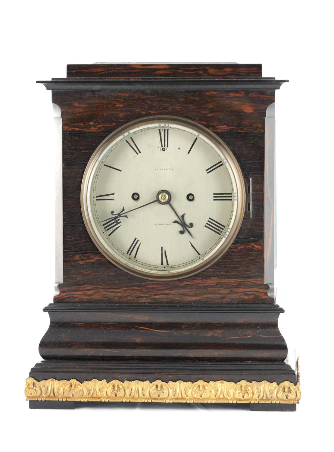 Lot 1380 - SMITH AND SONS CLERKENWELL, A 19TH CENTURY CALAMANDER DOUBLE FUSEE LIBRARY CLOCK