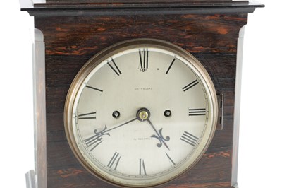 Lot 1380 - SMITH AND SONS CLERKENWELL, A 19TH CENTURY CALAMANDER DOUBLE FUSEE LIBRARY CLOCK