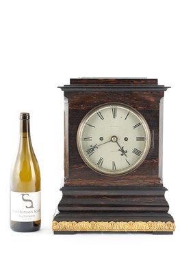 Lot 1380 - SMITH AND SONS CLERKENWELL, A 19TH CENTURY CALAMANDER DOUBLE FUSEE LIBRARY CLOCK