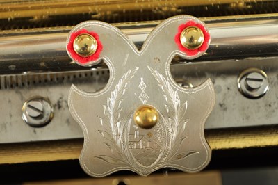 Lot 1032 - A 19TH CENTURY SWISS KEY WOUND SIX AIRS HARP/ZITHER MECHANICAL MUSIC BOX