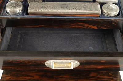 Lot 965 - MANSFIELD, DUBLIN. A FINE 19TH CENTURY CALAMANDER AND BRASS INLAID DRESSING BOX