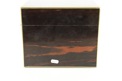 Lot 965 - MANSFIELD, DUBLIN. A FINE 19TH CENTURY CALAMANDER AND BRASS INLAID DRESSING BOX
