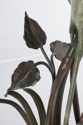 Lot 780 - AN UNUSUAL COLD PAINTED BRONZE OIL LAMP