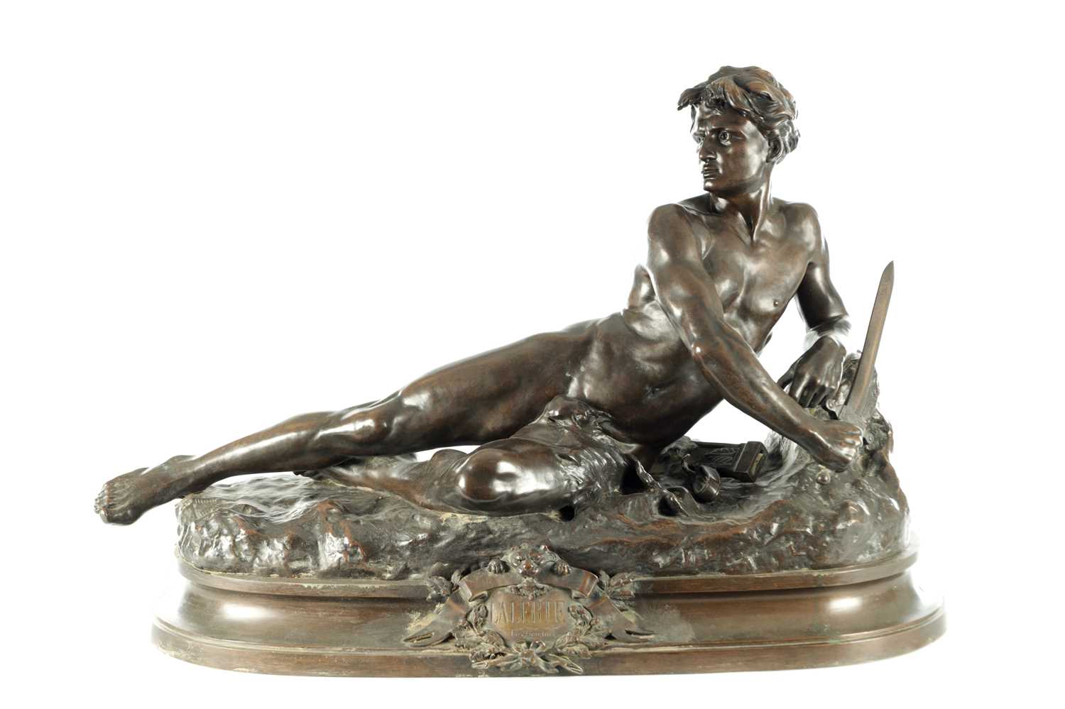Lot 846 - LEON BONDUEL (FRENCH, 1857-1928) A LARGE LATE 19TH CENTURY PATINATED BRONZE SCULPTURE