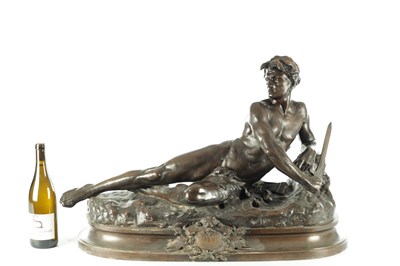 Lot 846 - LEON BONDUEL (FRENCH, 1857-1928) A LARGE LATE 19TH CENTURY PATINATED BRONZE SCULPTURE