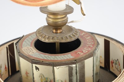 Lot 1004 - A LATE 19TH CENTURY FRENCH PRAXINOSCOPE OPTICAL TOY