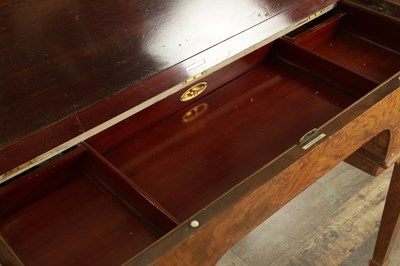Lot 1652 - A FINE EDWARDIAN INLAID FIGURED SATINWOOD AND MAHOGANY SILVER FITTED DRESSING TABLE