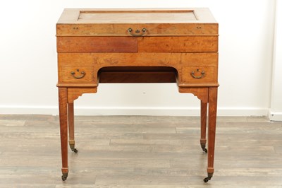 Lot 1652 - A FINE EDWARDIAN INLAID FIGURED SATINWOOD AND MAHOGANY SILVER FITTED DRESSING TABLE