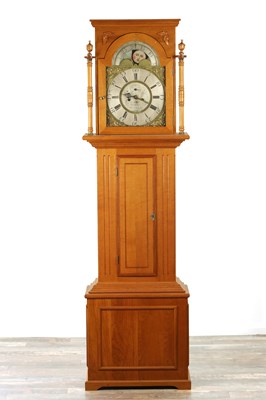 Lot 1478 - EDWARD HARRISON, WARRINGTON. A GEORGE III BRASS ROLLING MOON LONGCASE CLOCK MOVEMENT IN LATER CASE