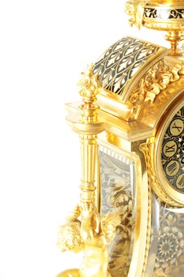 Lot 1382 - A LATE 19TH CENTURY FRENCH ORMOLU AND CHAMPLEVE ENAMEL MANTEL CLOCK