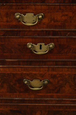 Lot 1722 - AN EARLY 18TH CENTURY BURR WALNUT BUREAU BOOKCASE