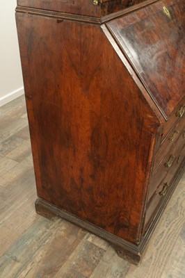 Lot 1722 - AN EARLY 18TH CENTURY BURR WALNUT BUREAU BOOKCASE