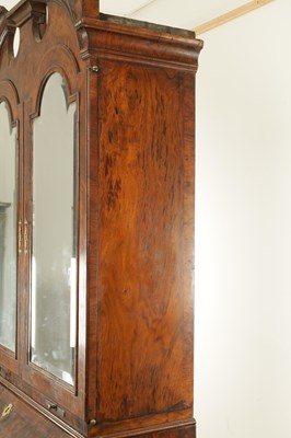 Lot 1722 - AN EARLY 18TH CENTURY BURR WALNUT BUREAU BOOKCASE