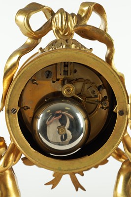 Lot 1470 - A LATE 19TH CENTURY FRENCH WHITE MARBLE AND ORMOLU CLOCK GARNITURE